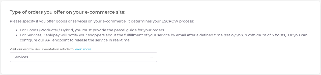 escrow-setting