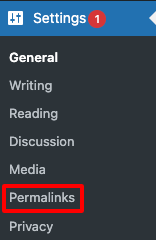 Menu permalinks